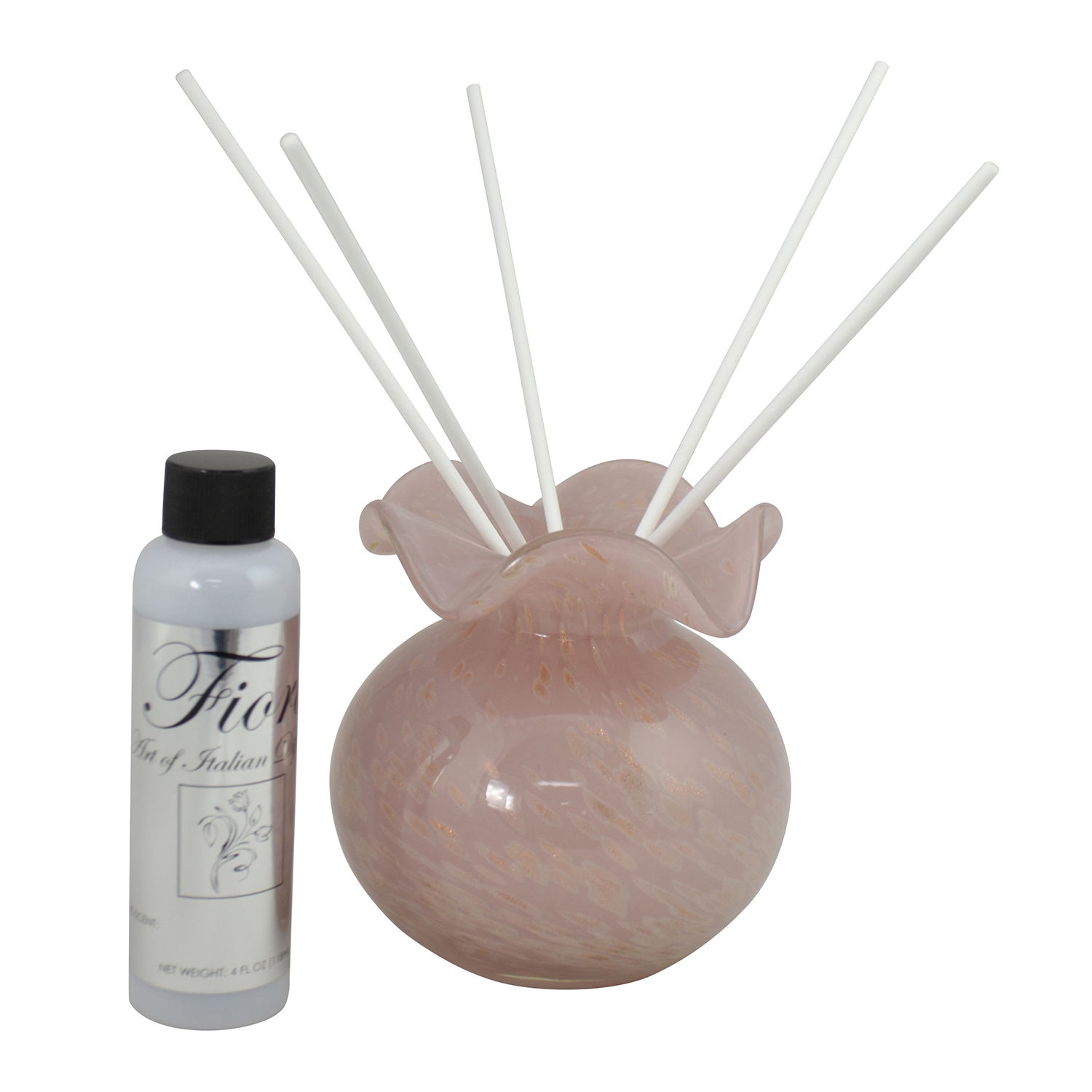 5X5 PINK W/ GOLD SPECS GLASS DIFFUSER