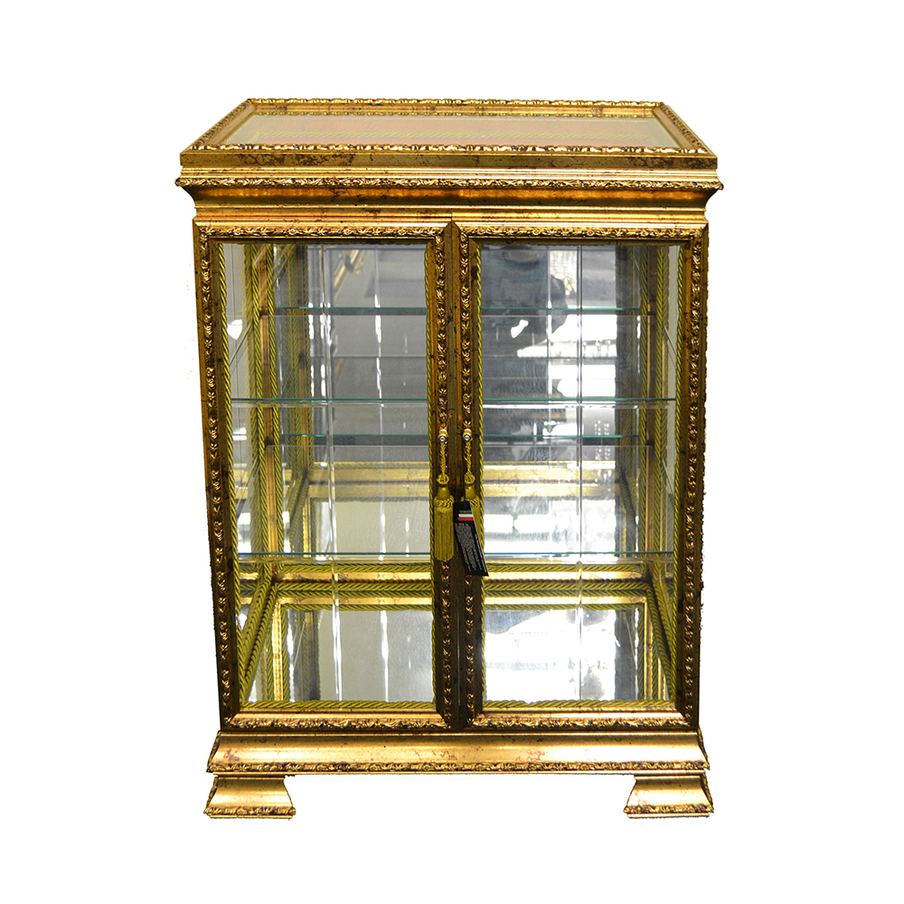 27X14X36 ANT. GOLD CABINET
