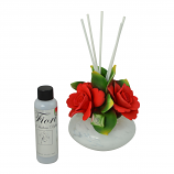 6" DIFFUSER W/ 3 RED ROSES