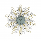 27" ROUND GOLD & SILVER SPOKES WALL CLOCK
