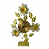 21X15 TABLE CLOCK W/ GOLD FLOWERS