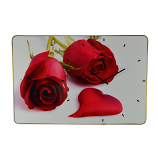23.5X15.5 WALL CLOCK, RED ROSES