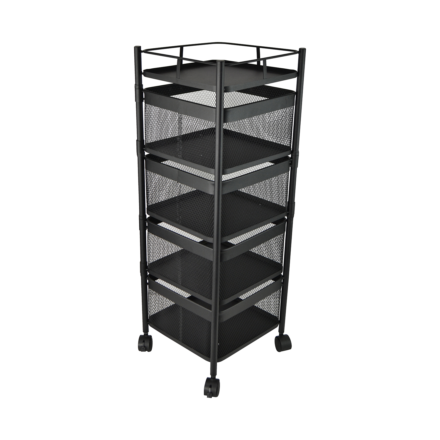 31X11X11 FOUR LEVEL BLACK KITCHEN CART
