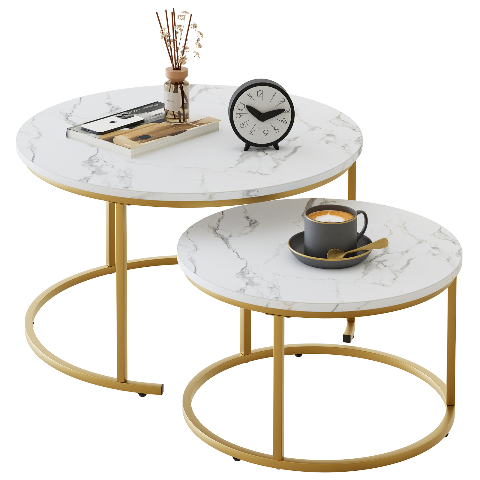31.5X17.5 & 23.5X13.5 2-PC SET OF COFFEE TABLE IN WHITE