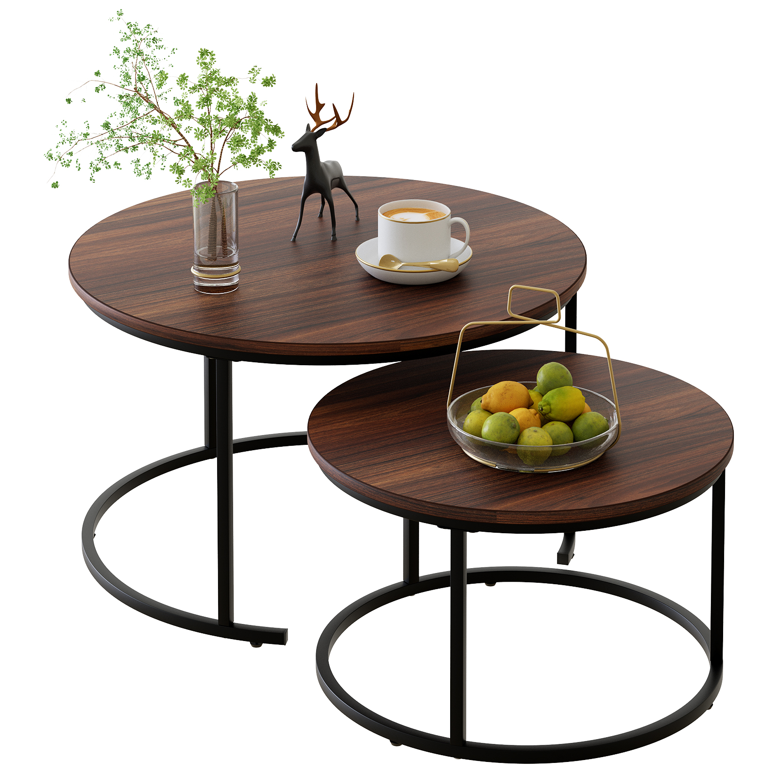 31.5X17.5 & 23.5X13.5 2-PC SET OF COFFEE TABLE IN BROWN
