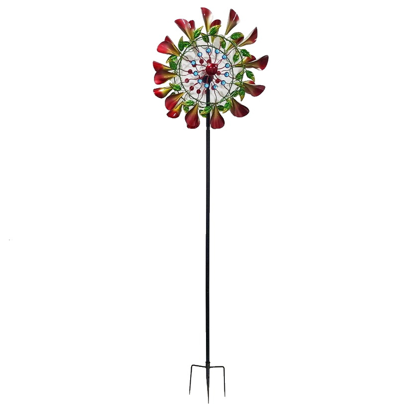 78X21X8 RED & GOLD LEAVES SPINNER