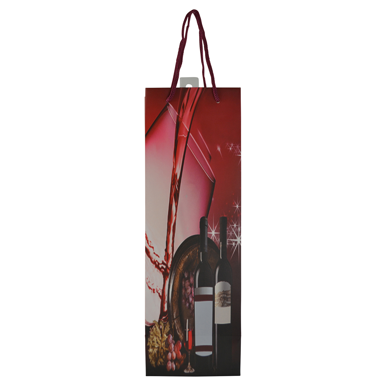 14" WINE BAG, RED WINE POURING IN GLASS