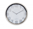 Silver Round Wall Clock Classic Decor For Home Or Office Battery Operated