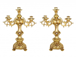 PAIR OF 18 X 12 GOLD CANDLE HOLDERS