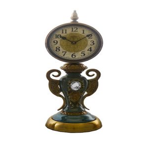 Brass & Ceramic Clock 10"