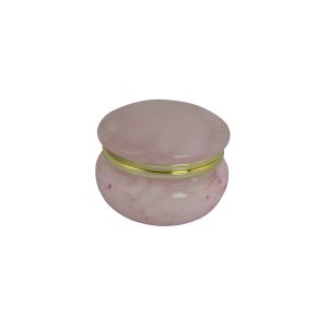 2.5" PINK ALABASTER TRINKET BOX