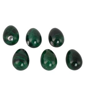 6-PC SET OF 2.5x1.5 GREEN ALABASTER EGGS