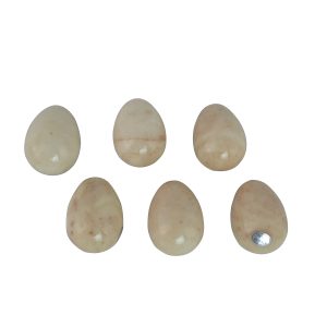 6-PC SET OF 2.5x1.5 BEIGE ALABASTER EGGS