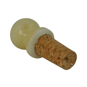 3" WHITE ALABASTER WINE STOPPER