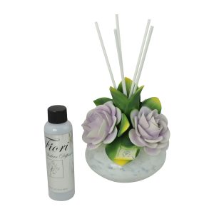 6" DIFFUSER W/ 3 PURPLE ROSES