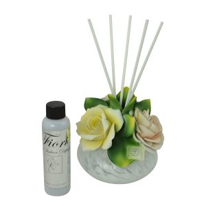 6" DIFFUSER W/ PINK, YELLOW, & ORANGE ROSES