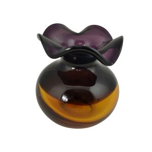 5X5 PURPLE & AMBER GLASS VASE