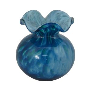 5X5 TURQUOISE BLUE SPECKLES GLASS VASE