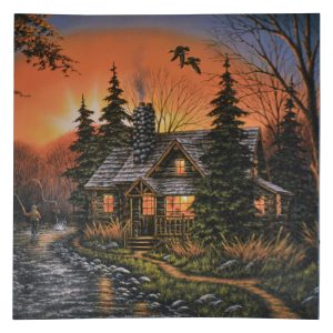 16X16 LIGHT UP FISHERMAN & CABIN