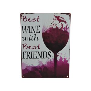 15.5X11.5 "BEST WINE W/ BEST FRIENDS"