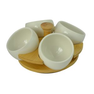 9X5 4 BOWLS ON LAZY SUSAN PLATTER