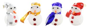 4PC SET OF 5" XMAS TREE ORNAMENT, ASSORTED SNOWMEN