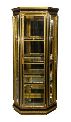 28X18X66 BLACK & GOLD CABINET