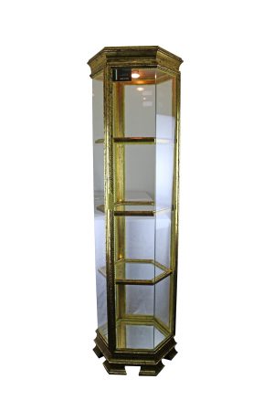 64X20X20 HEXAGONAL ANTIQUE GOLD CURIO