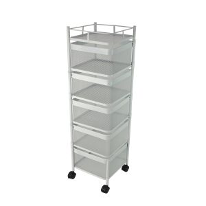 37X11X11 FIVE LEVEL WHITE KITCHEN CART