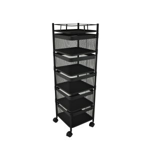 37X11X11 FIVE LEVEL BLACK KITCHEN CART