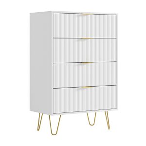 35.5X23.5X13.5 4 DRAWER WHITE CURIO