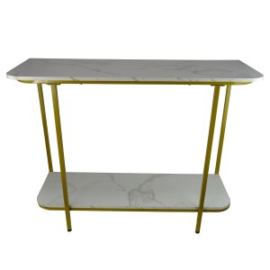 27X36X12 MARBLE STYLE & GOLD CONSOLE
