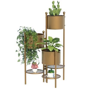 32X16 3-LEVEL FLOWER POT STAND IN GOLD