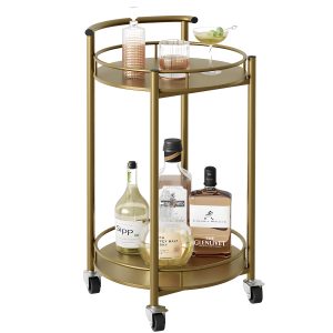 30X15 2 LEVEL GOLD KITCHEN CART