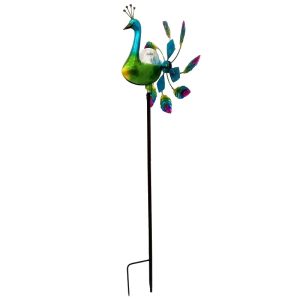67X16 PEACOCK STYLE WIND SPINNER W/ SOLAR LIGHT