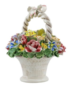 10" FLOWER BASKET W/ HANDLE & BOW