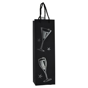 14" WINE BAG, STARS & CHAMPAGNE GLASS