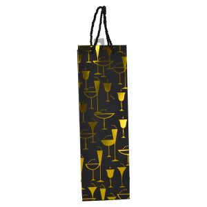 14" WINE BAG, ASSORTED GOLD GLASSES