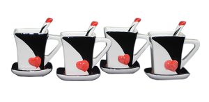 4-PC SET OF CUP & SAUCER