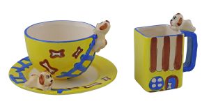 3-PC YLW MUGS & PLATE SET