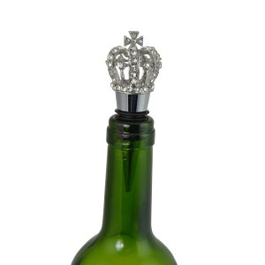 4" WINE STOPPER, SILVER CROWN