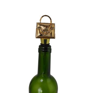 4" WINE STOPPER, GOLD BAG