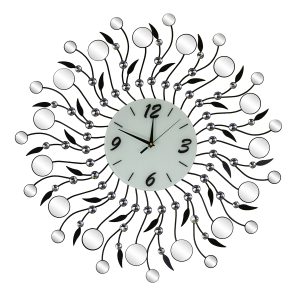 28" ROUND WALL CLOCK W/ ROUND MIRROR PCS.