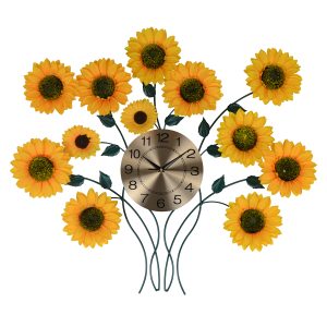 31X27 WALL CLOCK W/ SUNFLOWERS