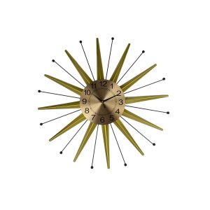 27" GOLD & BLK STAR WALL CLOCK