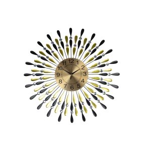 27" GOLD & BLK WALL CLOCK