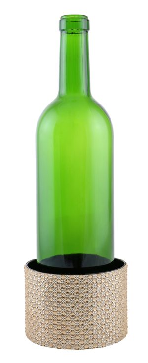 DECORATED WINE COASTER, COPPER CRYSTAL PIECES