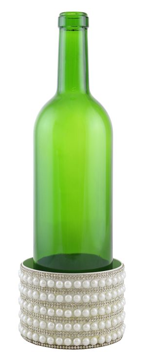 DECORATED WINE COASTER, PEARL STRIPS