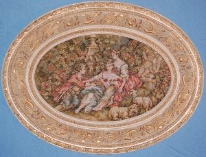 40X30.5 OVAL BEIGE FRAME