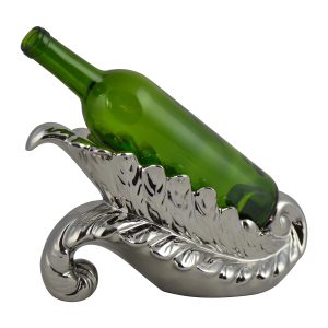 11X7X5 SILVER CORNUCOPIA STYLE BOTTLE HOLDER